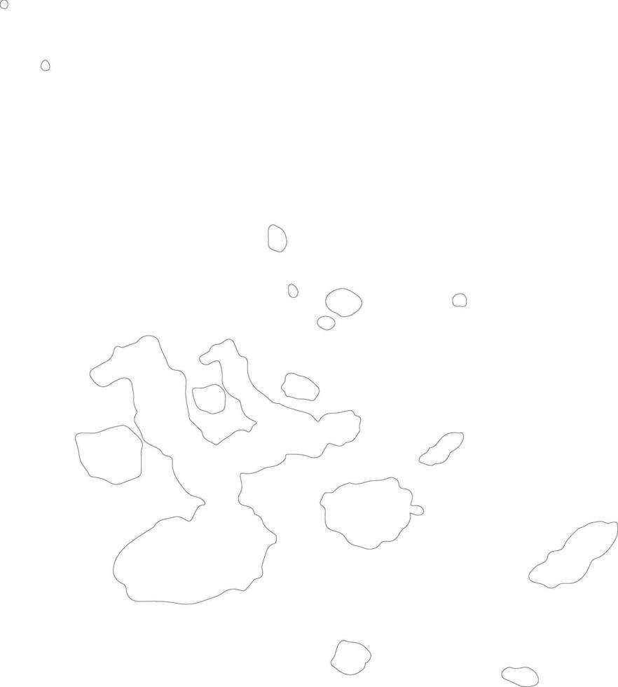 Galapagos Ecuador outline map vector