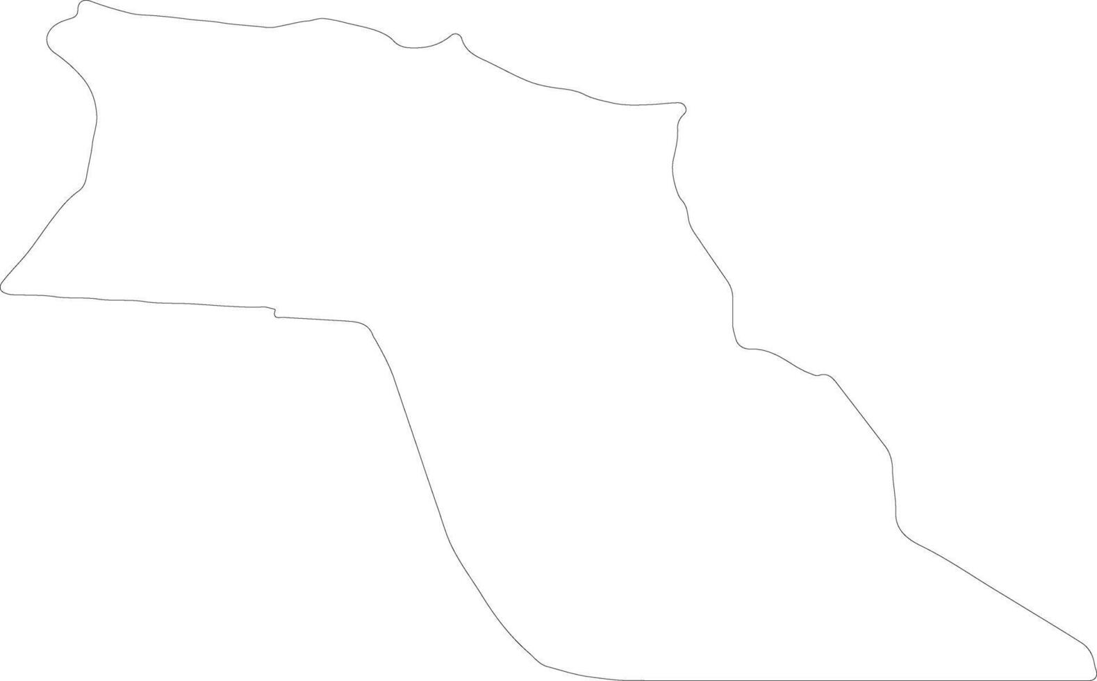El Oued Algeria outline map vector