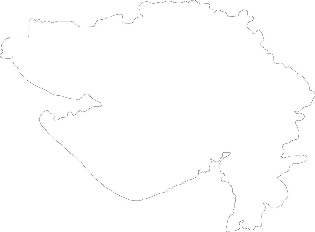 Gujarat India outline map vector