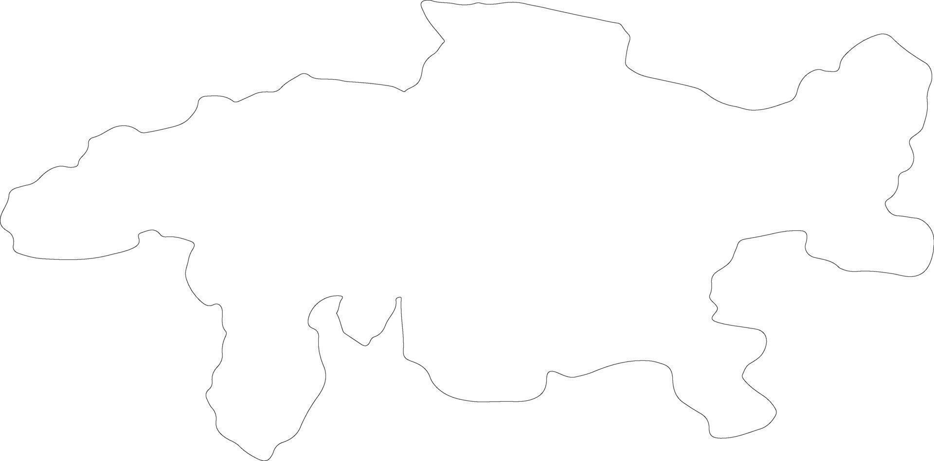 Graubunden Switzerland outline map vector