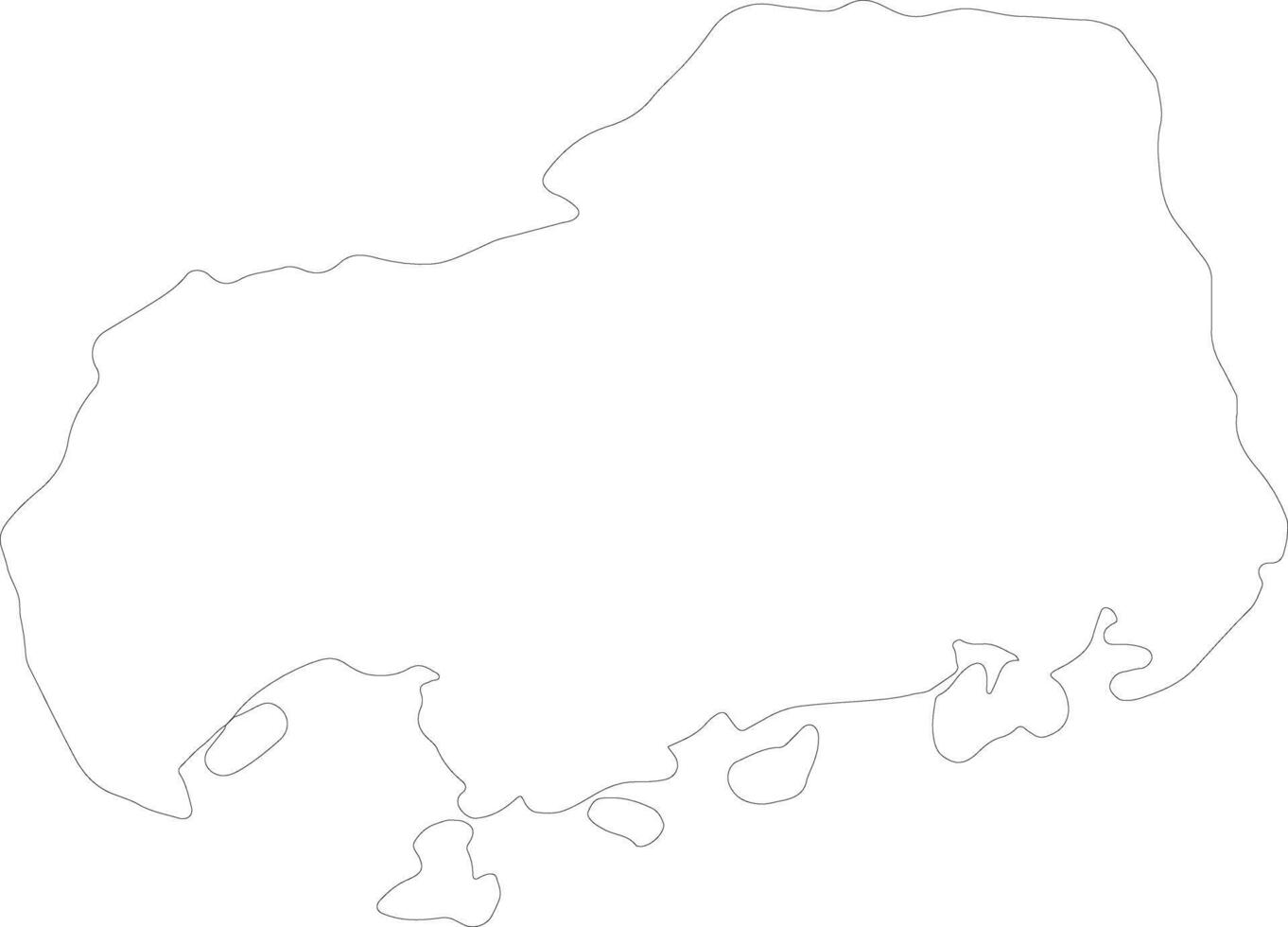 Hiroshima Japan outline map vector