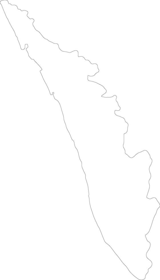 Kerala India outline map vector