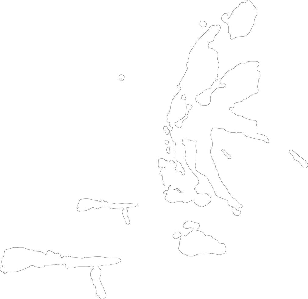 Maluku Utara Indonesia outline map vector