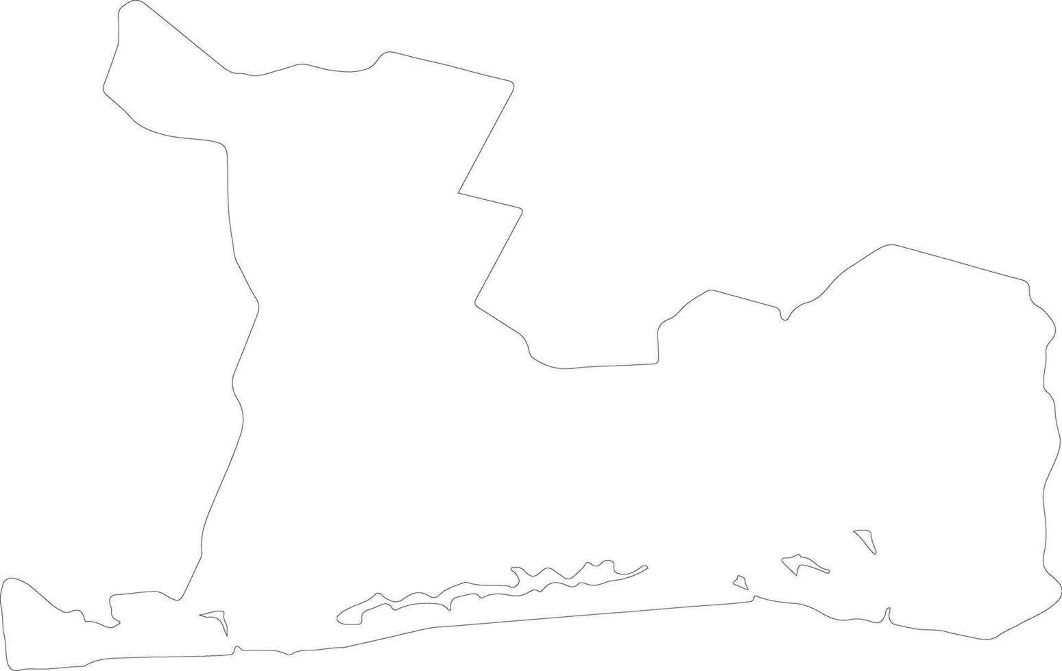 Lagunes Ivory Coast outline map vector