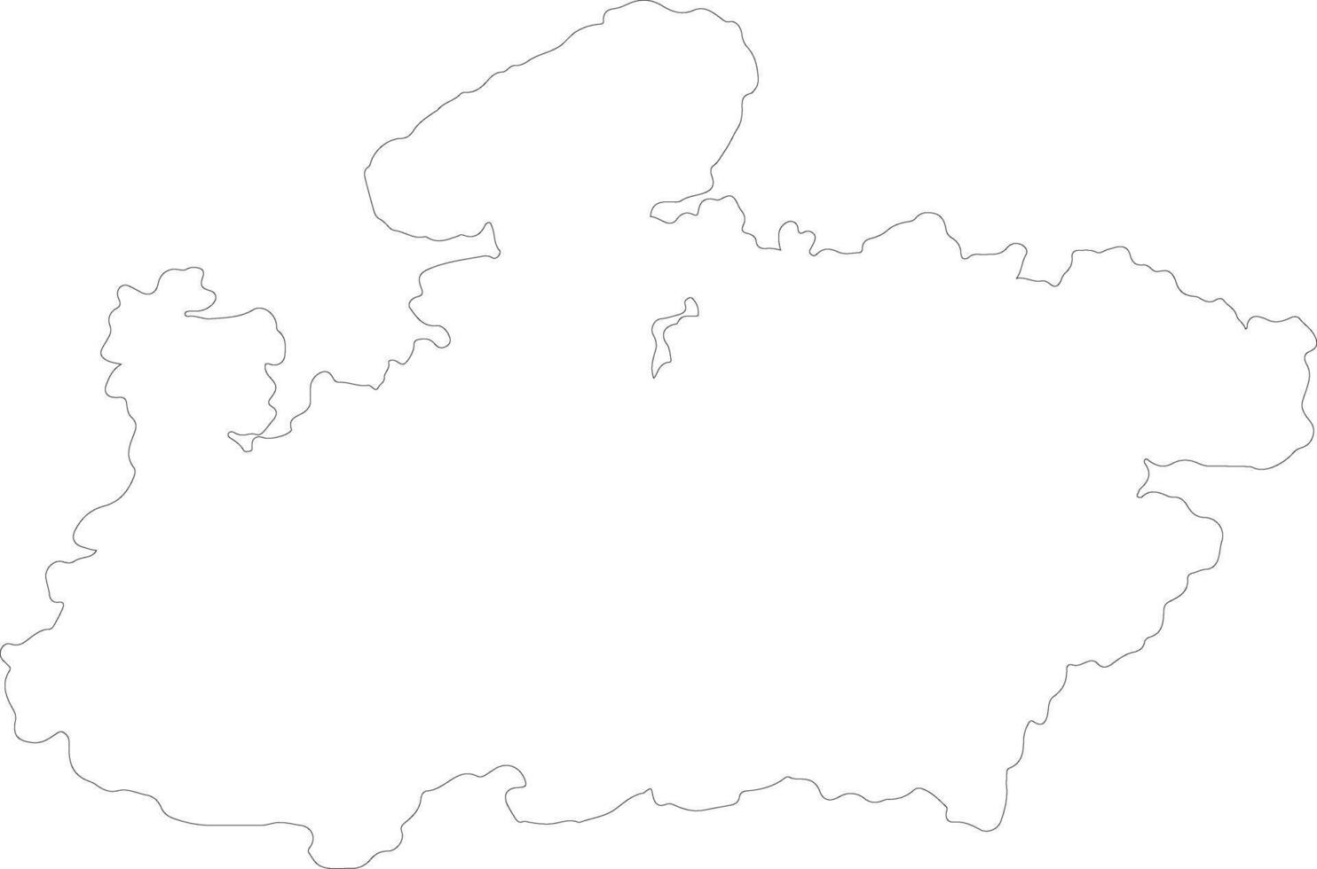 Madhya Pradesh India outline map vector