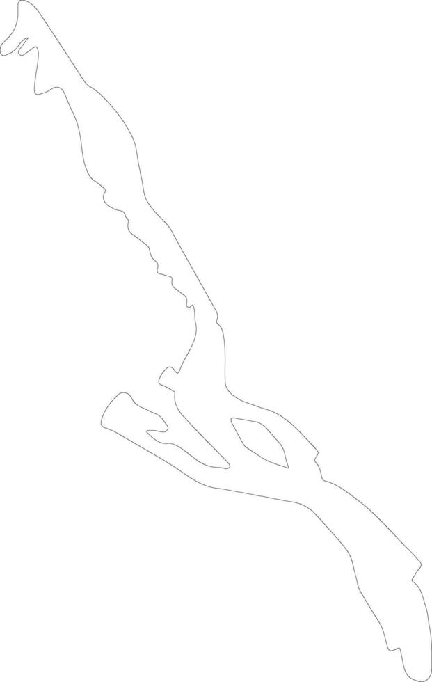 Long Island The Bahamas outline map vector