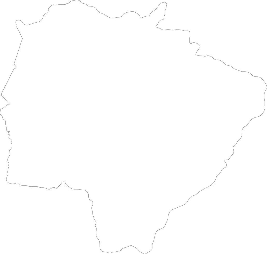 Mato Grosso do Sul Brazil outline map vector