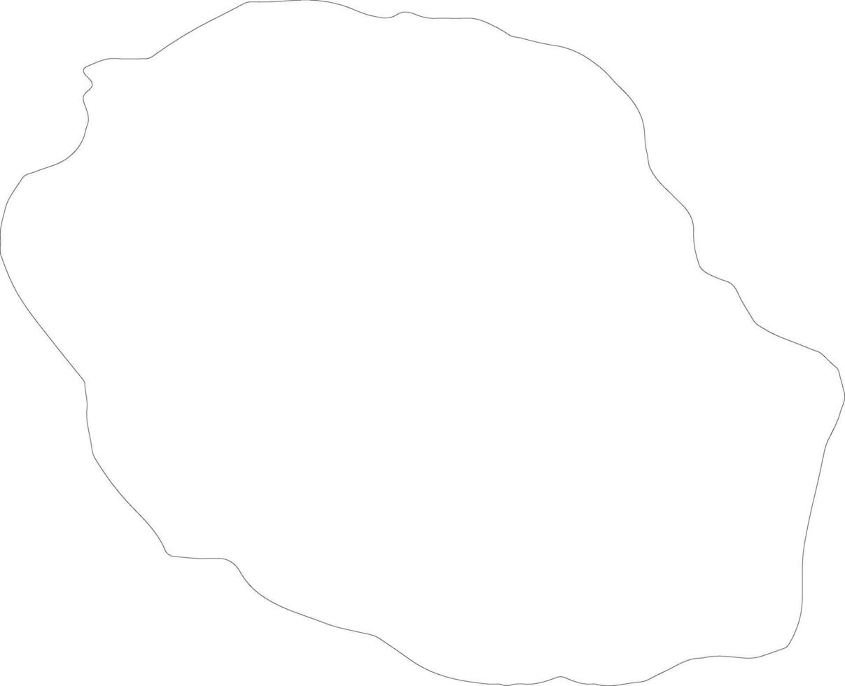 La Reunion France outline map vector