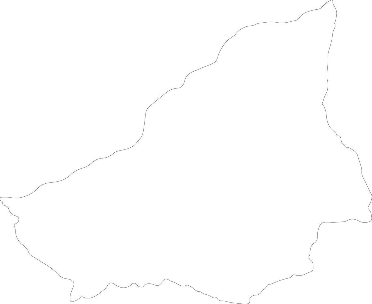 Lunda Sul Angola outline map vector