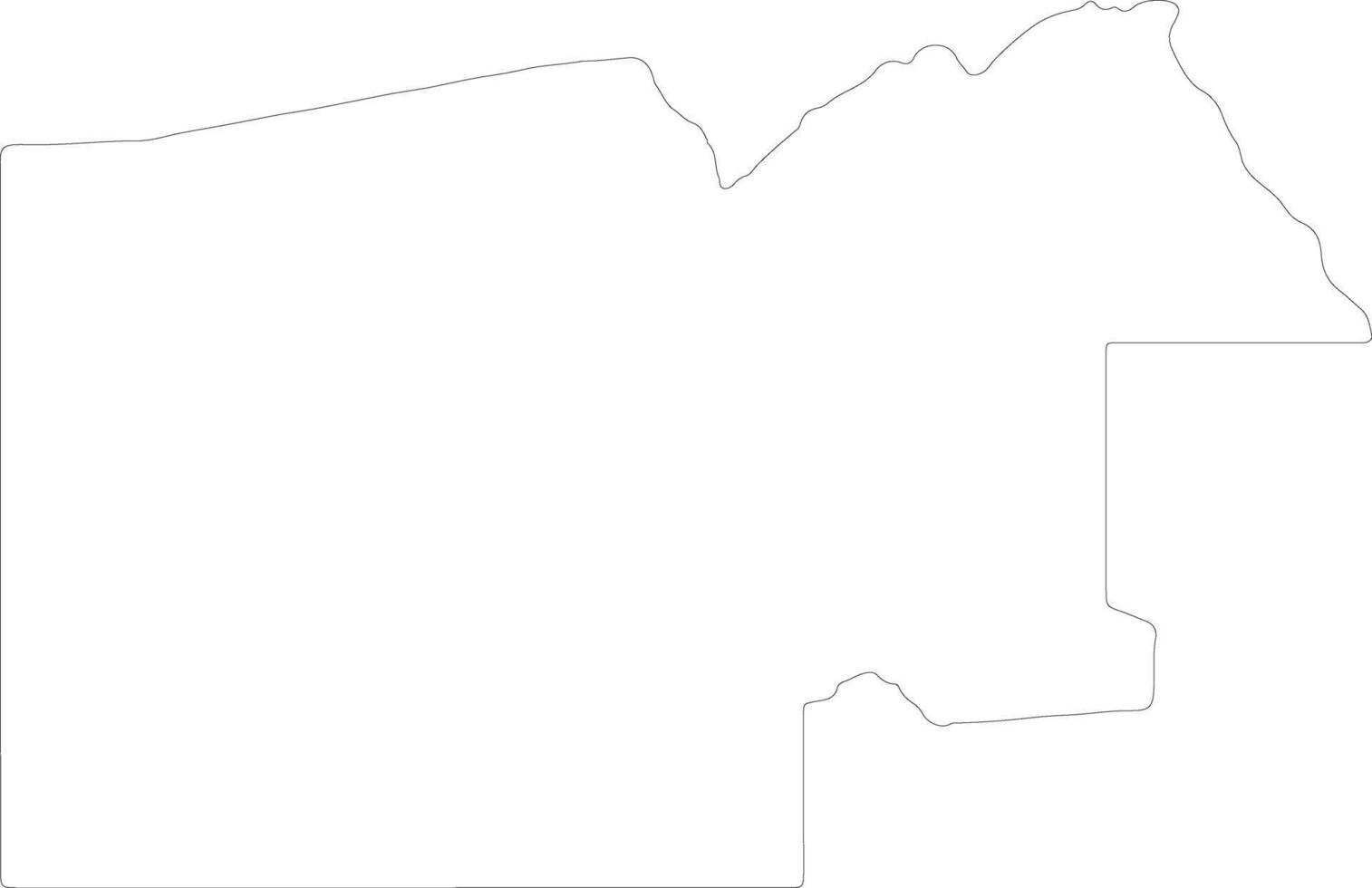 North-West Botswana outline map vector