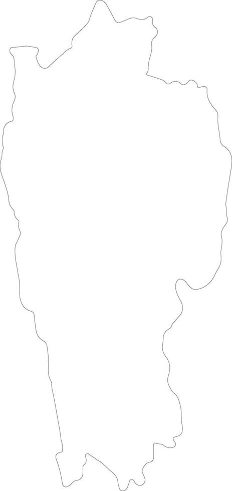 Mizoram India outline map vector