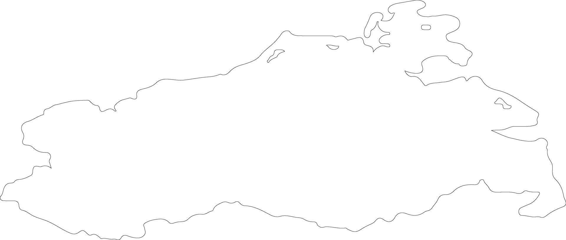 mecklenburg-vorpommern Alemania contorno mapa vector