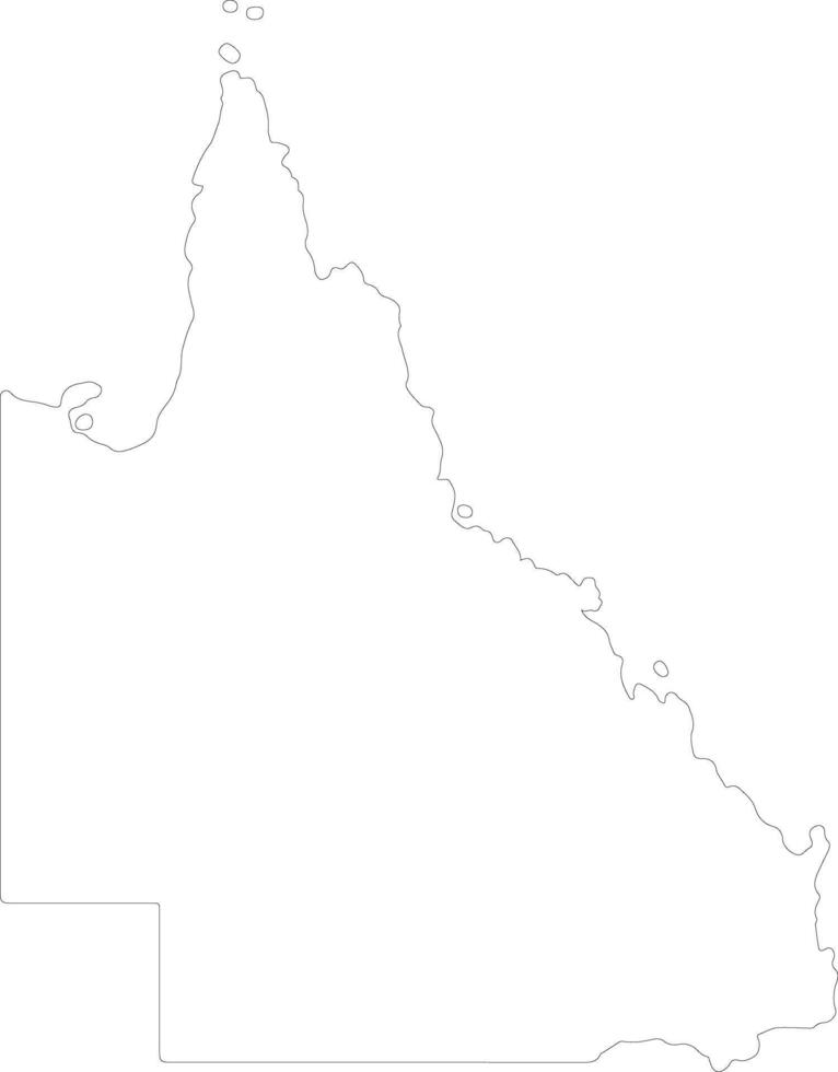 Queensland Australia outline map vector