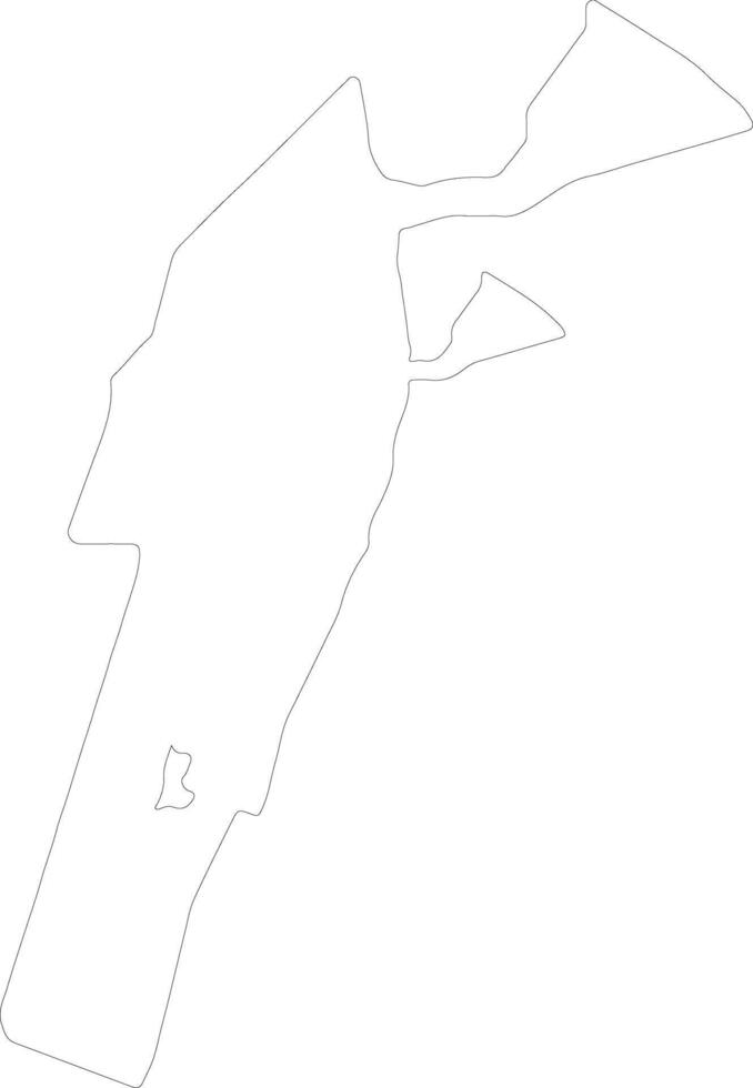 South-East Botswana outline map vector