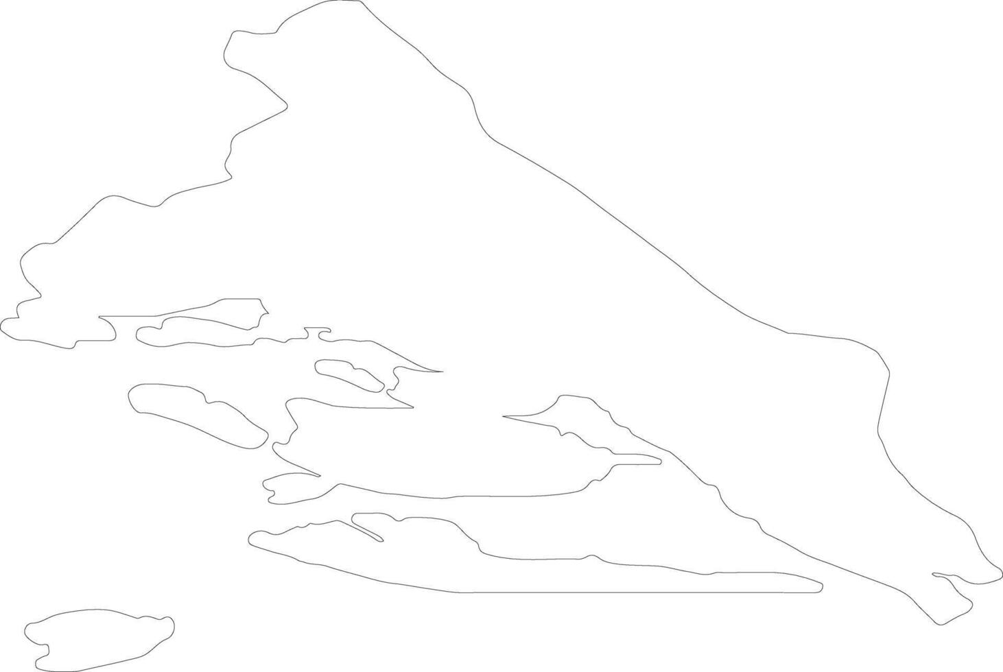 Splitsko-Dalmatinska Croatia outline map vector