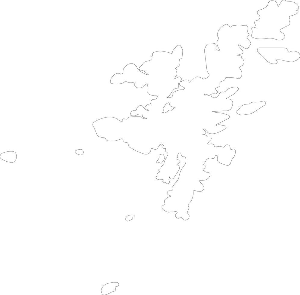 Shetland Islands United Kingdom outline map vector