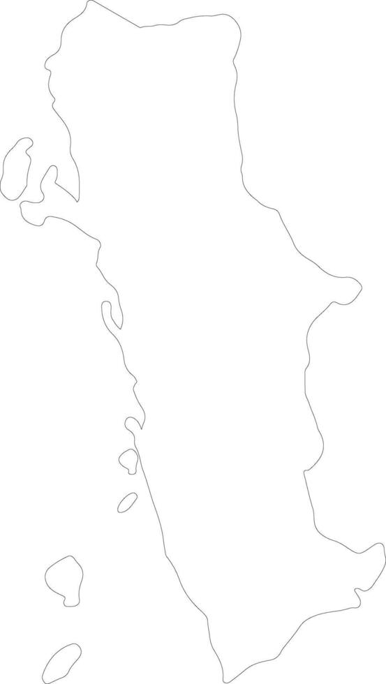 Al Hudaydah Yemen outline map vector