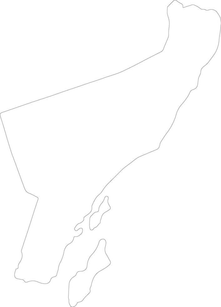 Ash Sharqiyah South Oman outline map vector