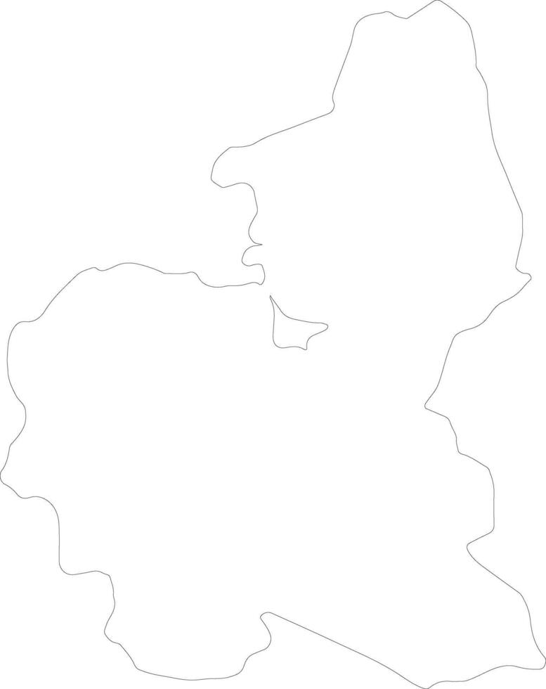 Bauchi Nigeria outline map vector