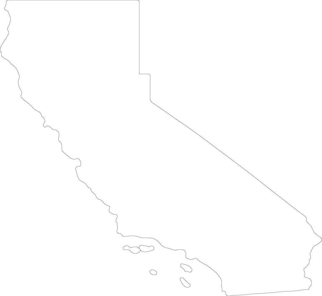 California United States of America outline map vector