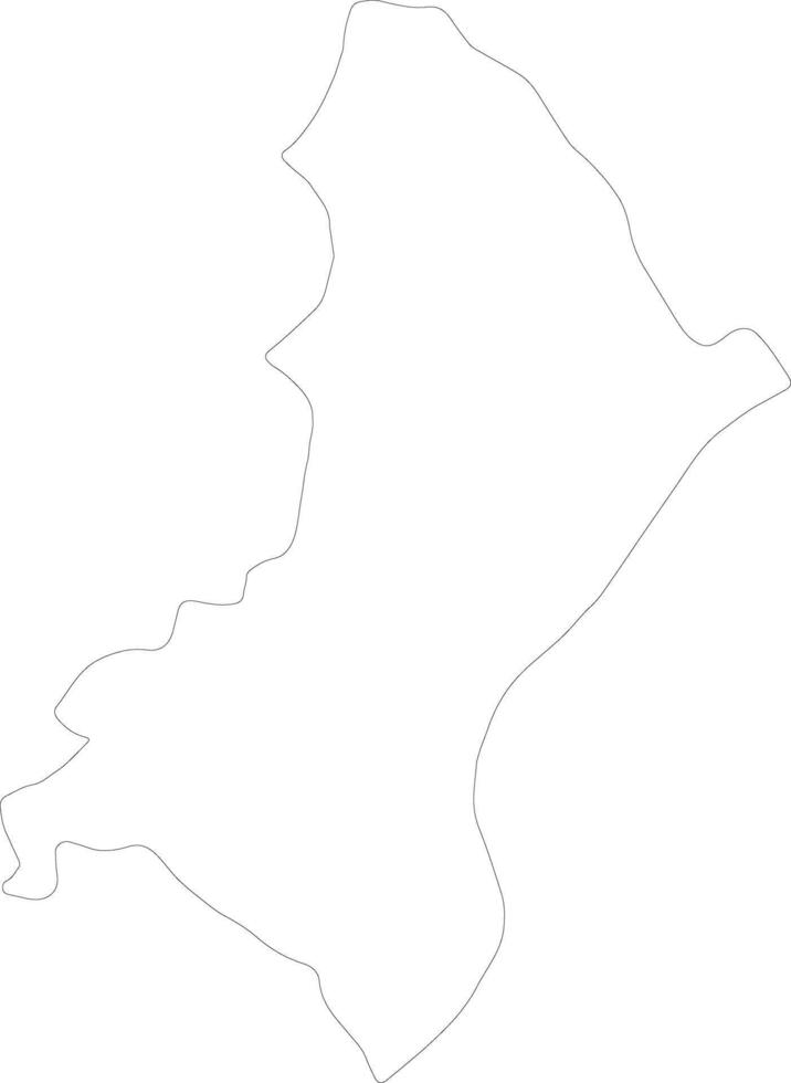 Central Paraguay outline map vector