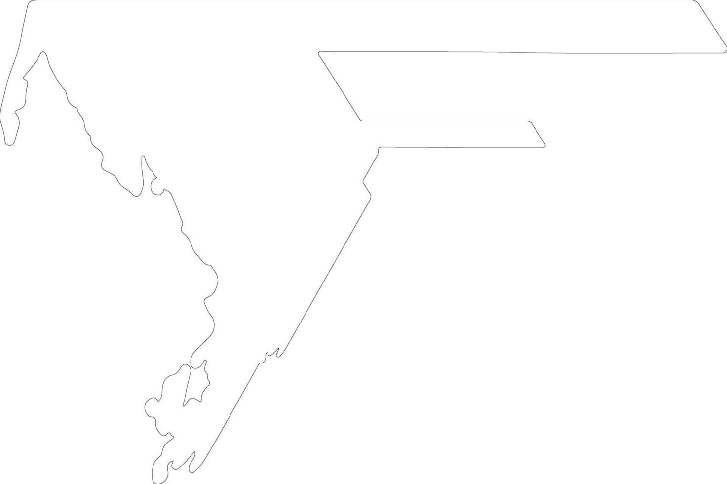 Dakhlet Nouadhibou Mauritania outline map vector