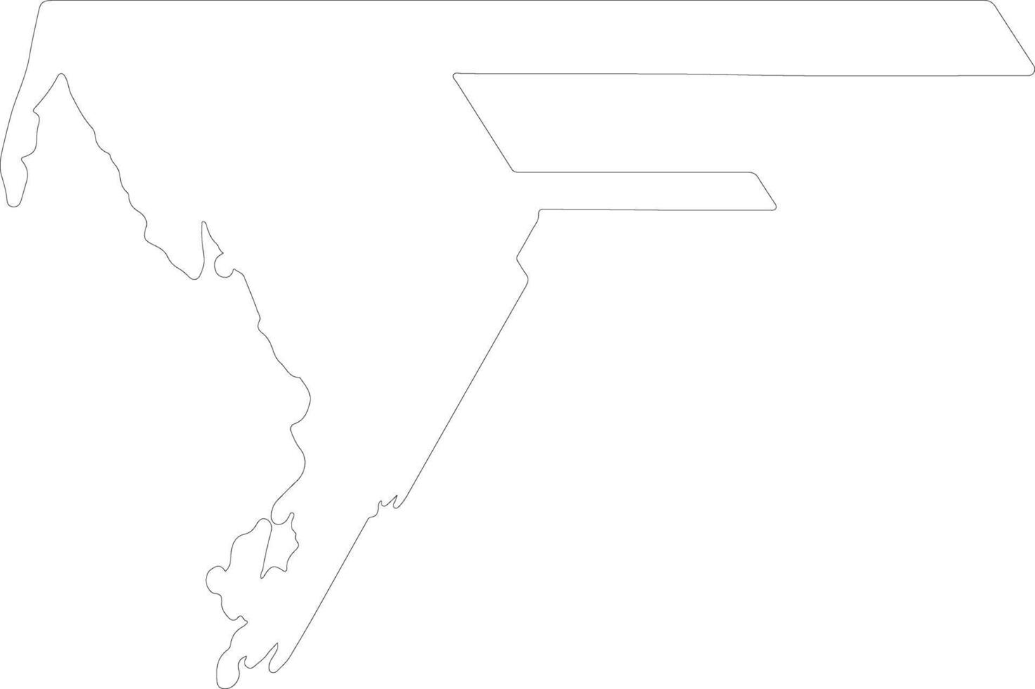 Dakhlet Nouadhibou Mauritania outline map vector