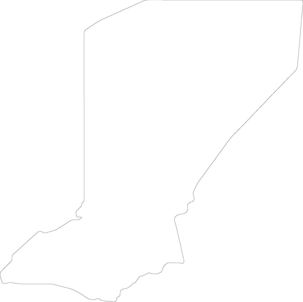 Diffa Niger outline map vector