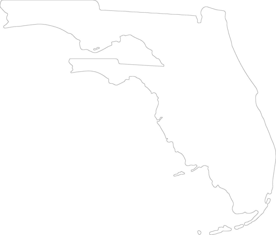 Florida United States of America outline map vector