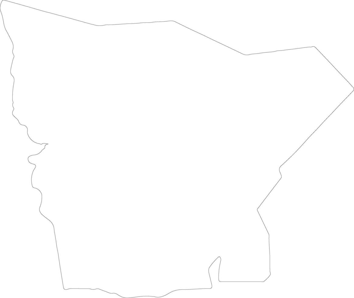 Hodh el Gharbi Mauritania outline map vector