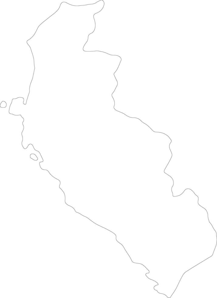 Ica Peru outline map vector