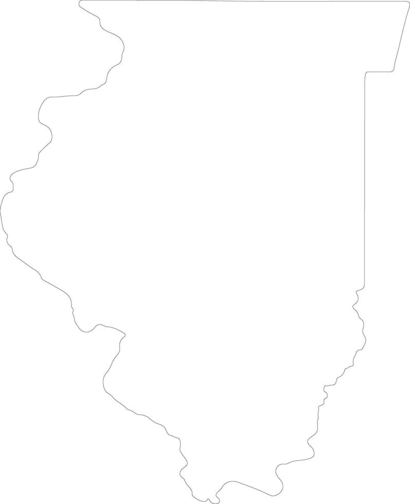 Illinois United States of America outline map vector