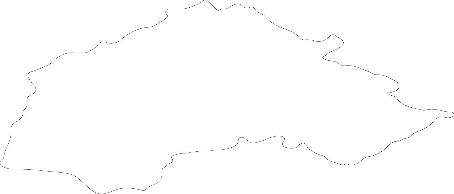 Jablanicki Republic of Serbia outline map vector