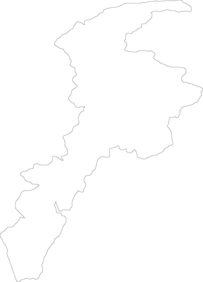 K P Pakistan outline map vector