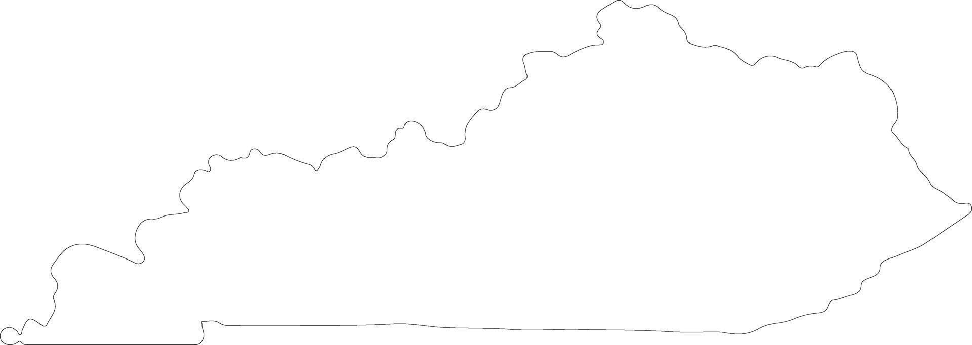 Kentucky United States of America outline map vector