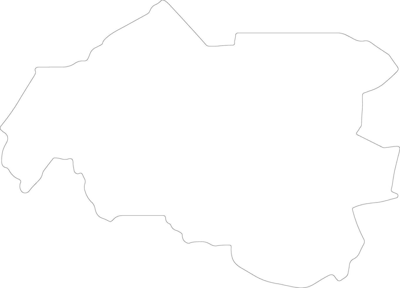 Louga Senegal outline map vector