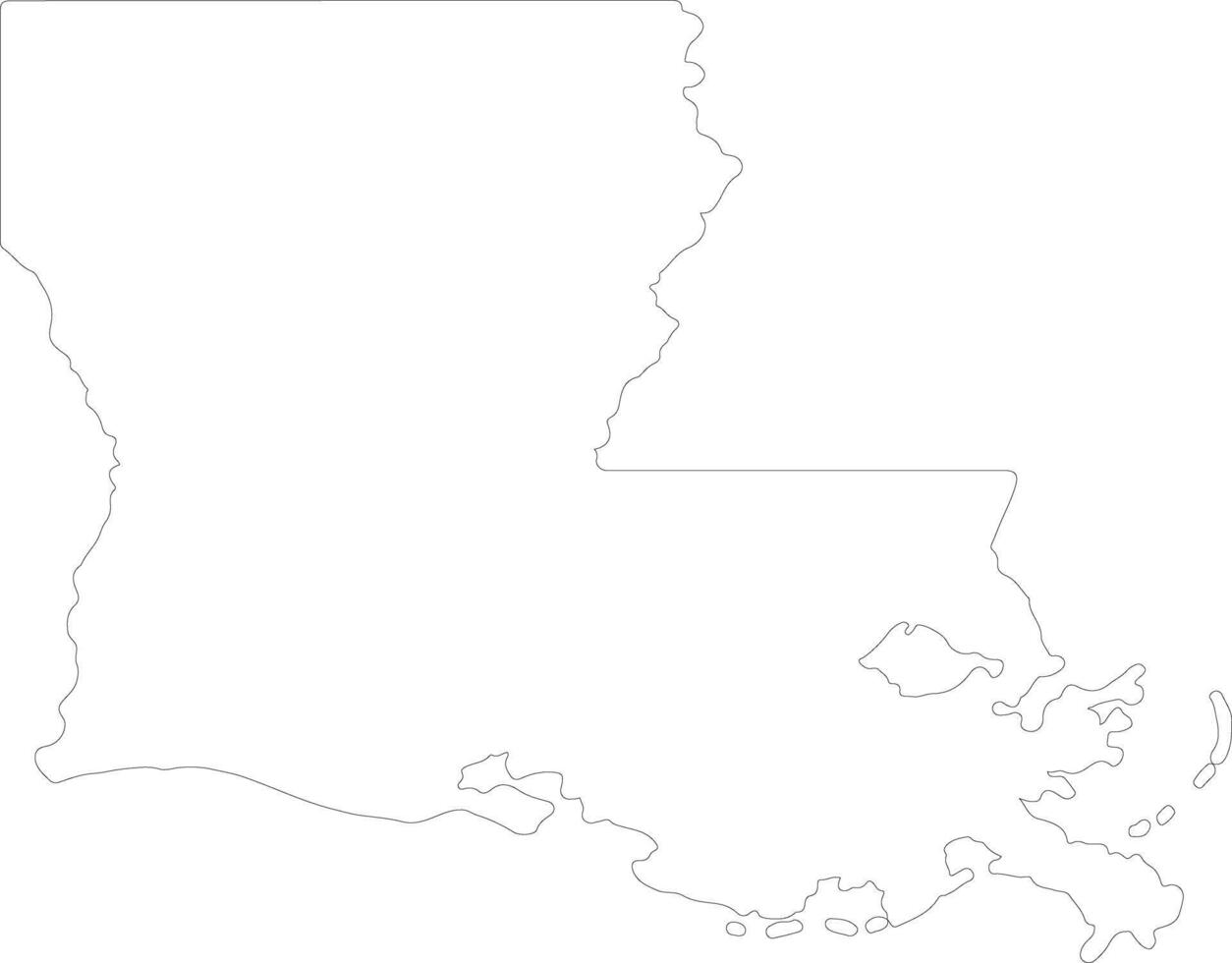 Louisiana United States of America outline map vector