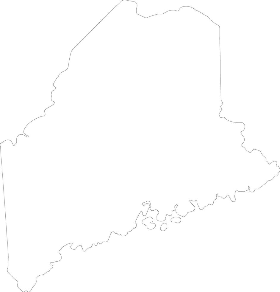 Maine United States of America outline map vector