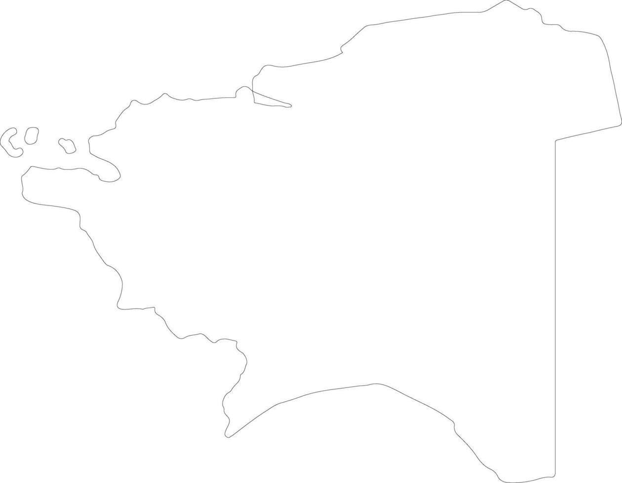 Mangghystau Kazakhstan outline map vector
