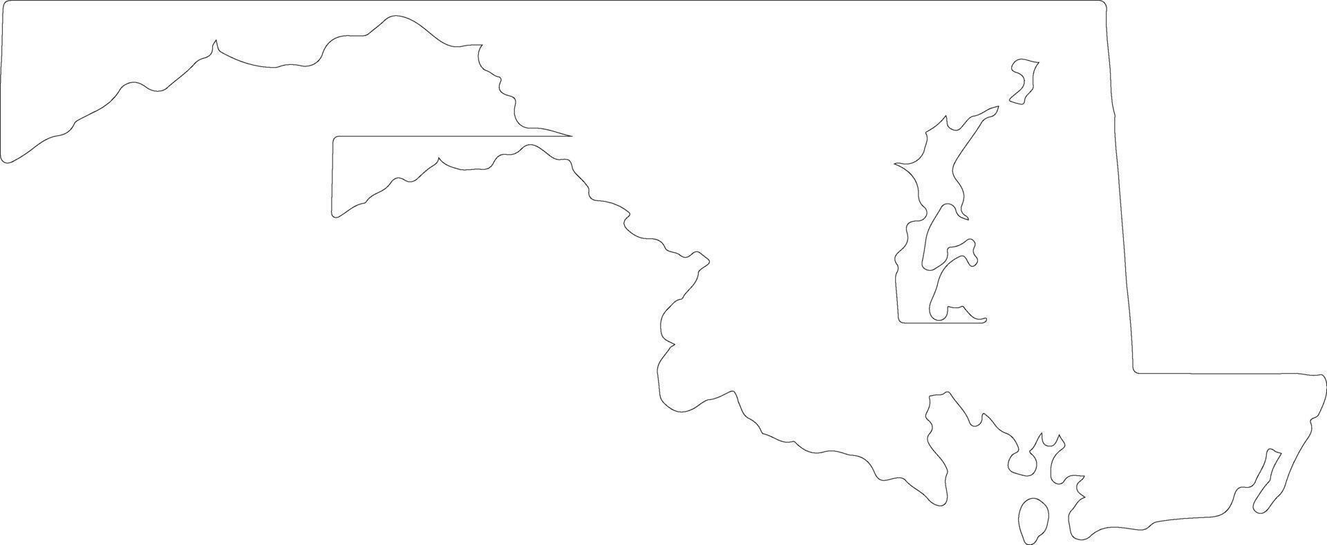 Maryland United States of America outline map vector