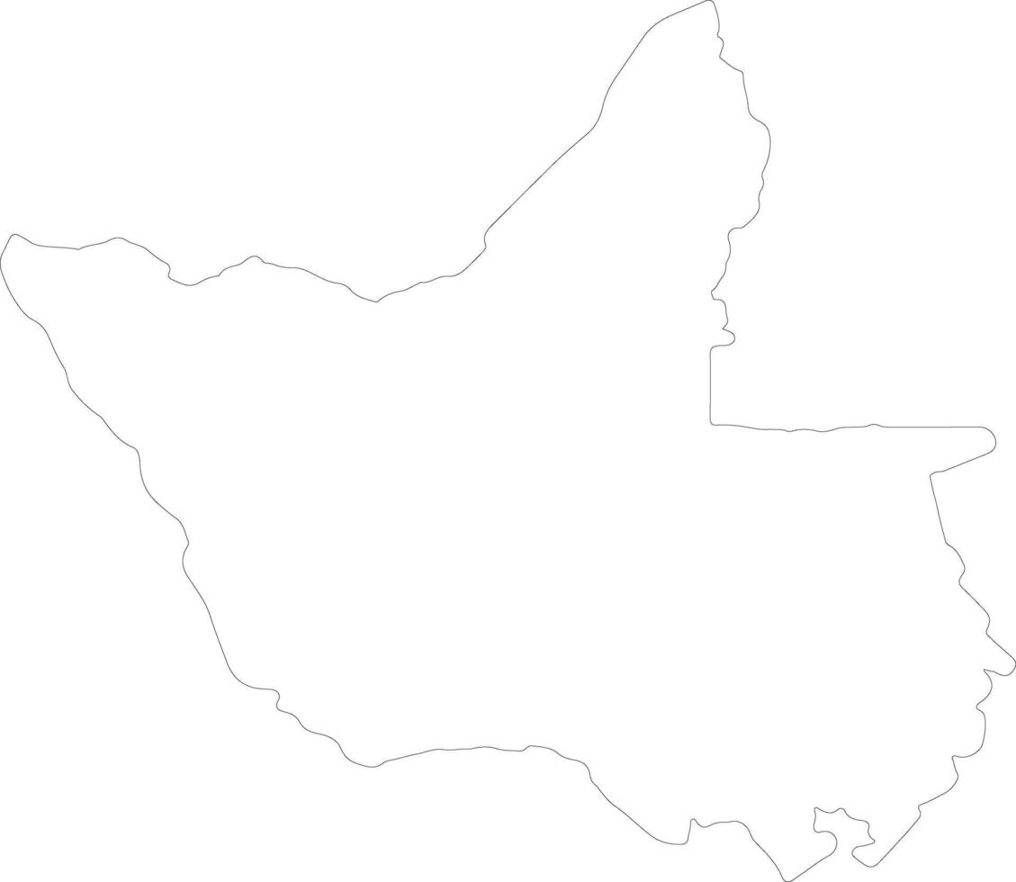 Matabeleland North Zimbabwe outline map vector