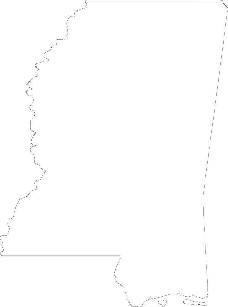 Mississippi United States of America outline map vector