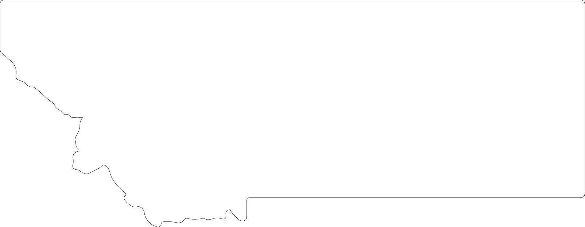 Montana United States of America outline map vector
