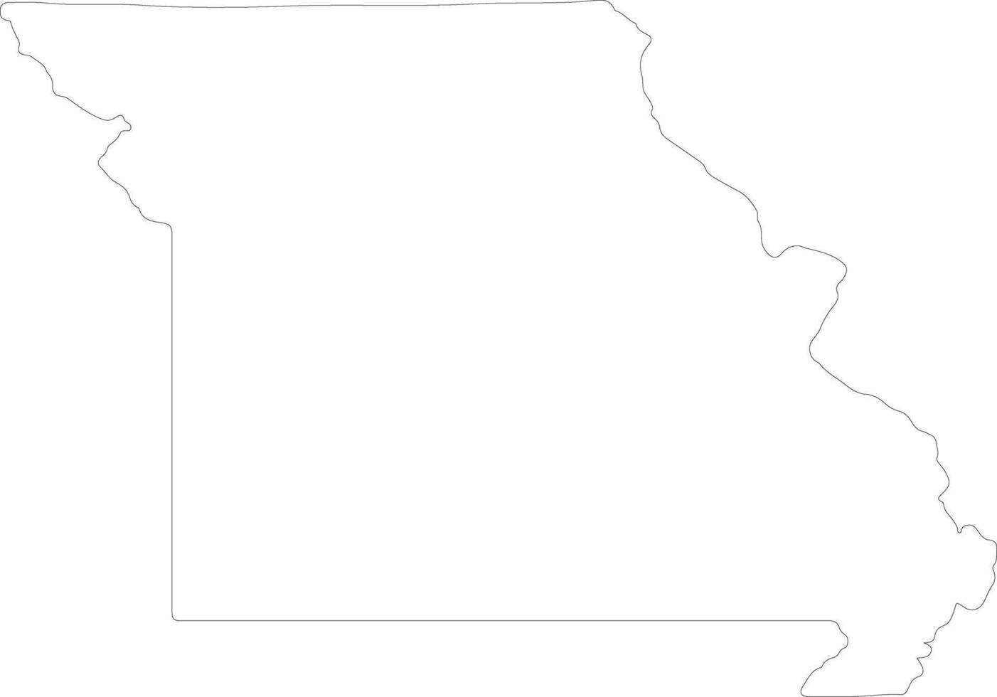 Missouri United States of America outline map vector