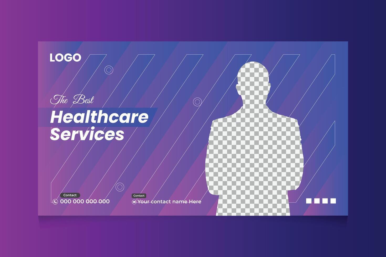 Creative healthcare web banner thumbnail, Medical concept cover and thumbnail Design Template vector