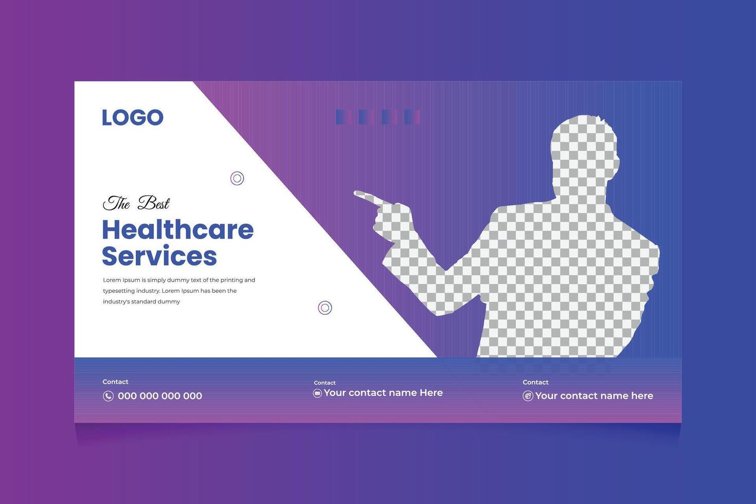 Creative healthcare web banner thumbnail, Medical concept cover, and thumbnail Design Template vector