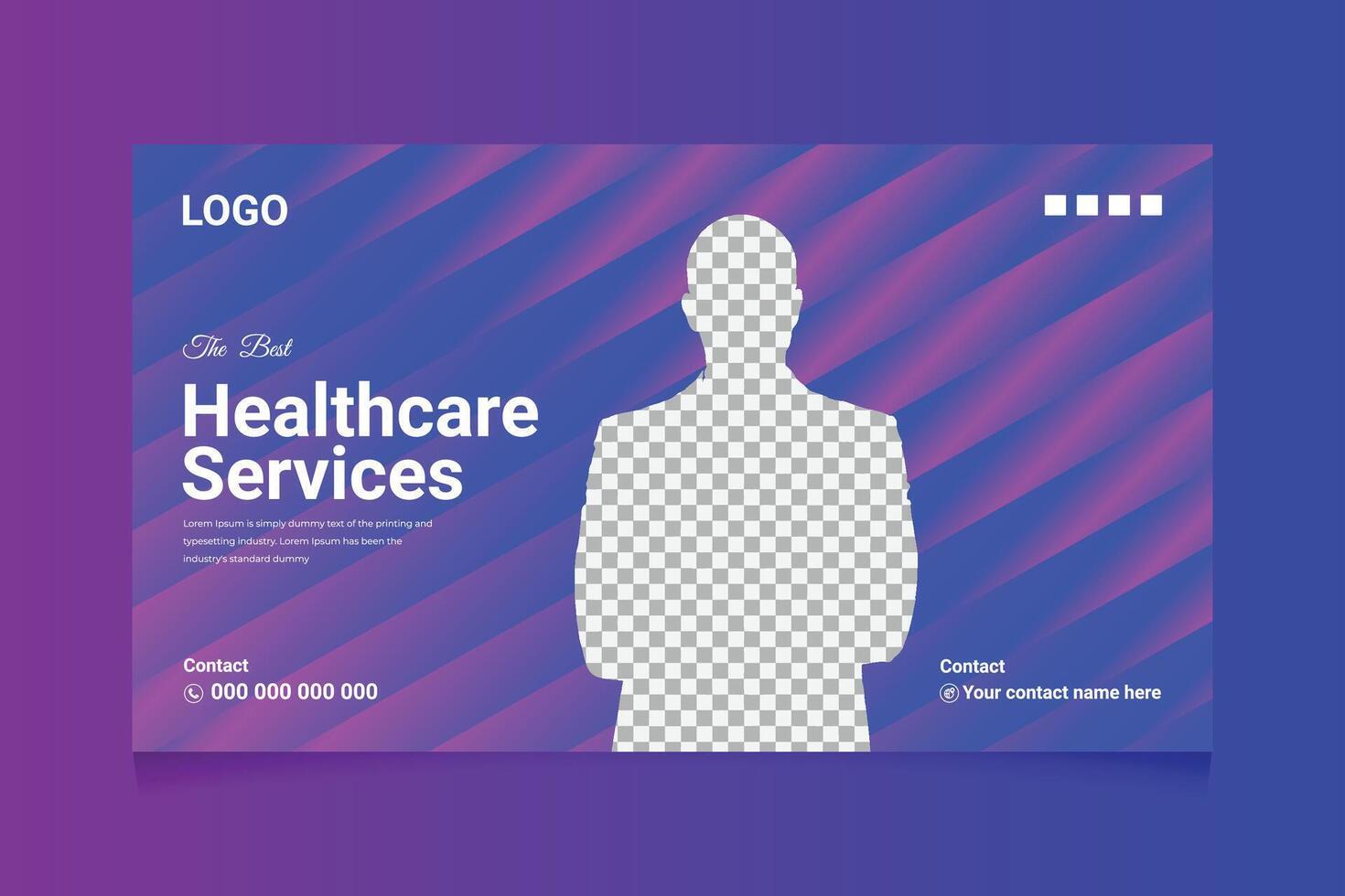 Creative healthcare web banner thumbnail, Medical concept cover and thumbnail Design Template vector