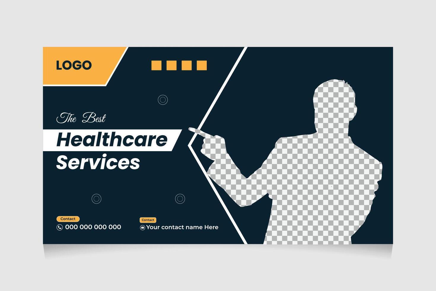 Creative healthcare web banner thumbnail, Medical concept cover and thumbnail Design Template vector