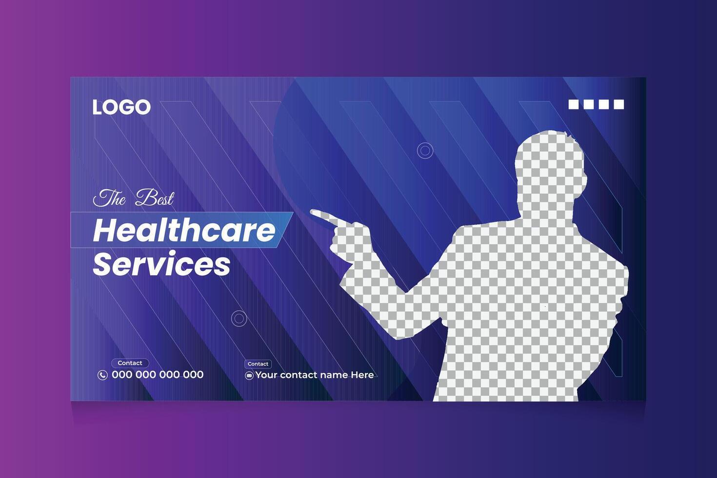 Creative healthcare web banner thumbnail, Medical concept cover and thumbnail Design Template vector