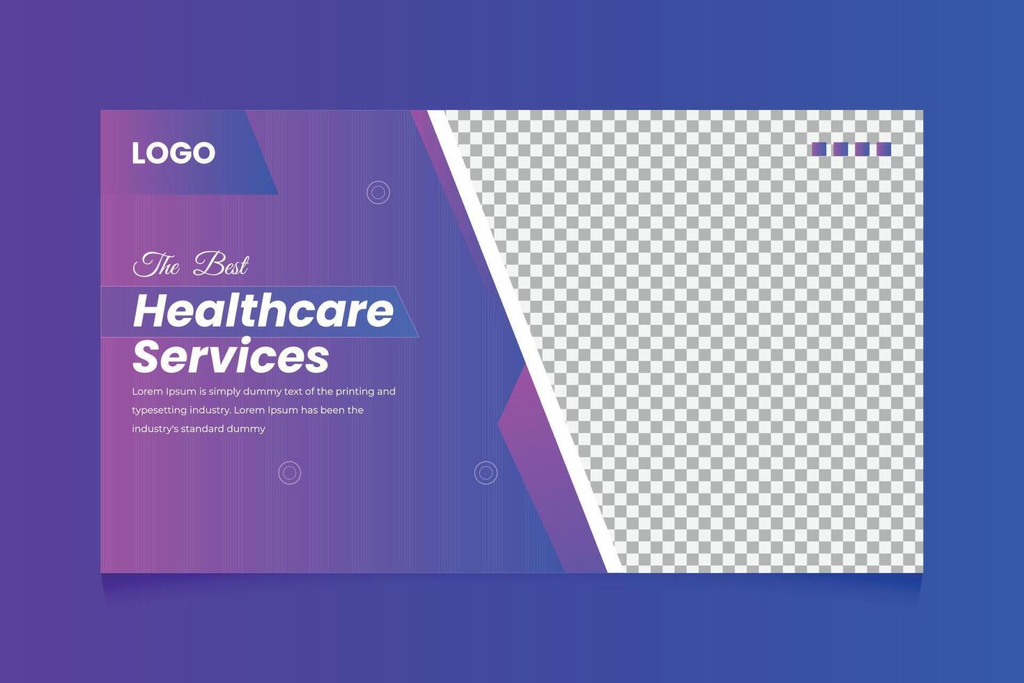 Creative healthcare web banner thumbnail, Medical concept cover and thumbnail Design Template vector